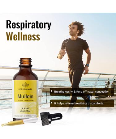 HERBAMAMA Mullein Leaf Liquid Extract 2 fl.oz. - Vegan Supplement for Respiratory Health, Immune Support, Better Sleep, and Natural Pain Relief - Buy Online on GoSupps.com