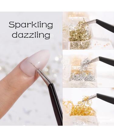 Buy Hoinco 12 PCs Metallic Gold & Silver Nail Art Foil Flakes - 2 Boxes Festival DIY Accessories - International Shipping Available - Buy Online on GoSupps.com