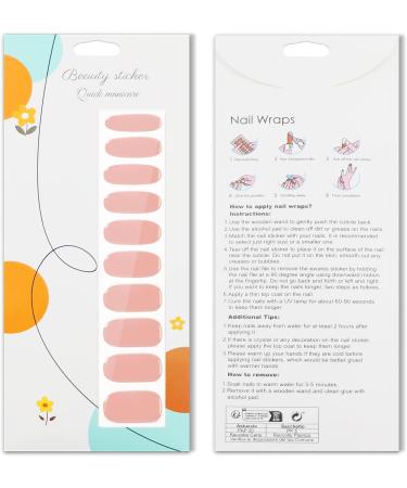 JMEOWIO Gel Nail Strips Solid Color Pink Gel Nail Stickers Nail Supplies Nail Art Design Decoration Accessories - Buy Online on GoSupps.com