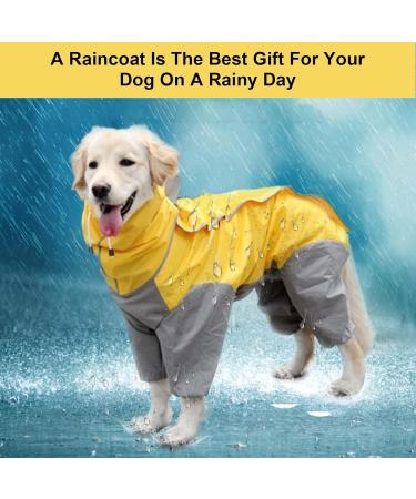 Waterproof Dog Raincoat with Hood - Lightweight Yellow Rain Jacket for Medium & Large Dogs | Perfect for Playgrounds & Vacations - Buy Online on GoSupps.com