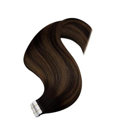 Youngsee Ombre Tape In Hair Extensions - Real Remy Hair 55cm Brown Ombre Seamless Recovery 50g #2/2/6 - Buy Online on GoSupps.com