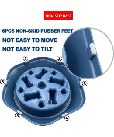 Slow Feeder Dog Bowl for Small to Medium Breed Dogs - Blue | Puppy Puzzle Bowl for Slow Eating & Treat Dispensing - Buy Online on GoSupps.com