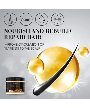 Argan & Coconut Oil Hair Mask with Collagen - Professional Hydrating Treatment for Dry & Damaged Hair - 8.5 oz - Buy Online on GoSupps.com