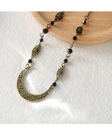 Bufenia Boho Crescent Moon Head Chain Vintage Crystal Headpieces Festival Headband Halloween Hair Acessories for Women and Girls - Buy Online on GoSupps.com
