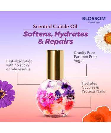 Blossom Hydrating Cuticle Oil with Real Flowers - Moisturizing and Strengthening Formula - Made in USA - Apple Scented - 0.42 fl. oz - Buy Online on GoSupps.com