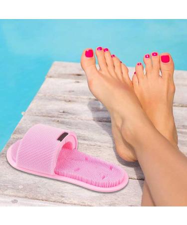 Shower Foot Scrubber Foot Massager for Shower - Soft Bristles Non-Slip Base Cleaning Smoothing Massaging Feet Scrubber for Men and Pink Single Pack - Buy Online on GoSupps.com
