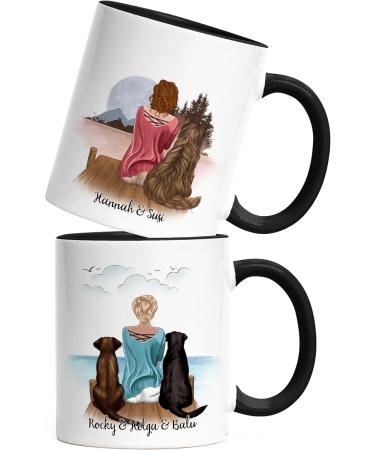 Personalized Kiddle-Design Dog Mom Mug - Perfect Gift for Dog Lovers - Black Dog Owner Cup - Buy Online on GoSupps.com