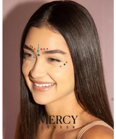 Shanaya Colored Bindi by MERCY LONDON | Crystal Face Jewels - Gold Multi Packet for International Shipping - Buy Online on GoSupps.com