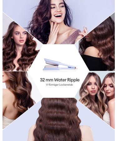 CCKeyin 32mm Wave Iron for Mermaid Waves | Beach Waves Curling Wand & Multi-Styler | French Wave Curlstick | Perfect for Long & Short Hair - Purple - Buy Online on GoSupps.com