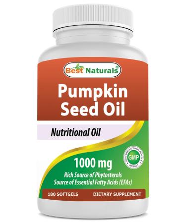 Best Naturals Pumpkin Seed Oil Bladder Control 1000 mg 180 Softgels 180 Count (Pack of 1) - Buy Online on GoSupps.com