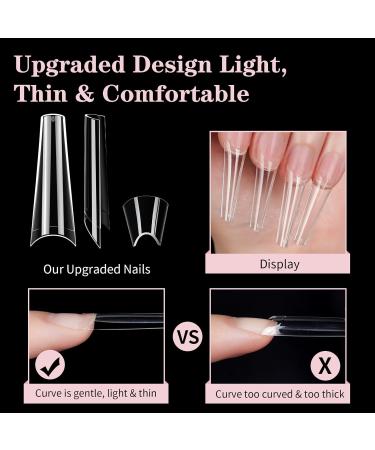 Clear Nail Tips Set EARLMONI 120 Pieces Acrylic Nail Tips 12 Sizes Soft Gel False Nails with Glue Nail Extension kit for Nail DIY - Buy Online on GoSupps.com