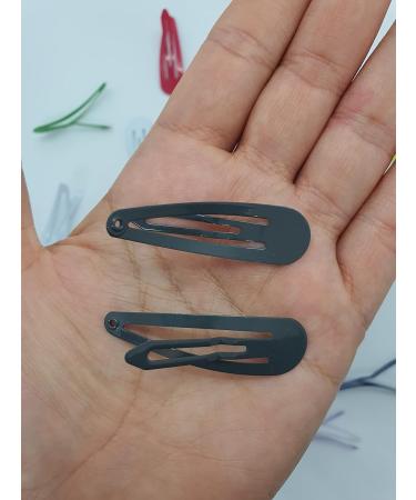 6 PCS Grey Metal Snap Hair Clips - 5CM Long | Hair Grip Pins - Buy Online on GoSupps.com
