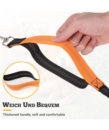 Ultimate Jogging Leash for Large & Medium Dogs | Pile Belt & Double Handle | Retractable Waist Belt - Orange - Buy Online on GoSupps.com