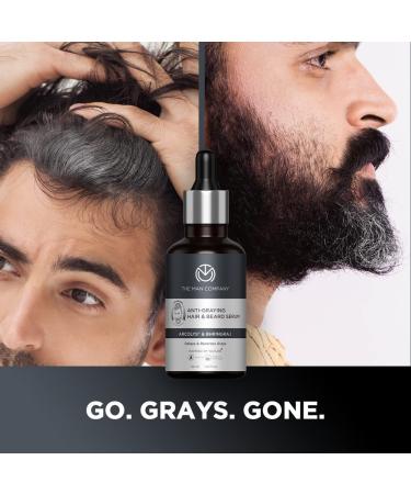 Anti-Graying Hair & Beard Serum for Men - Strengthen Roots with Bhringraj & Shikakai | Toxin-Free | All Hair Types - 30ml - Buy Online on GoSupps.com