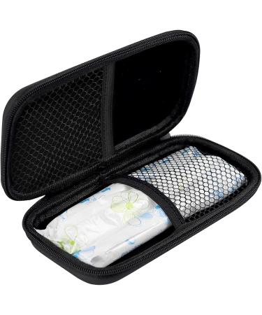 Tampon Storage Bag Black - Pack of 2 Organizer Pouch for Feminine Products | Portable Period Bags for Women - 6.3*3.3*1.2inches - Buy Online on GoSupps.com