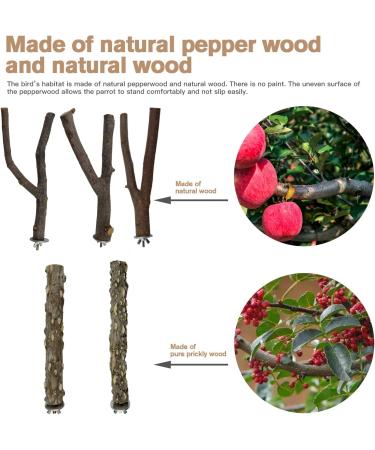 5-Piece Natural Twig Parrot Toys Set for Small to Medium Birds - Ideal for Macaws, Budgies, Lovebirds, Finches - Perching Wood Sticks - Buy Online on GoSupps.com