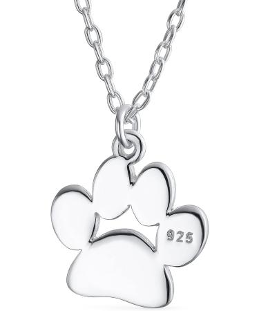 Initialee A-Z Paw Print Necklace for Pets - Polished Rose & Yellow Gold .925 Sterling Silver - Perfect Animal Jewelry for Women & Teens - Buy Online on GoSupps.com