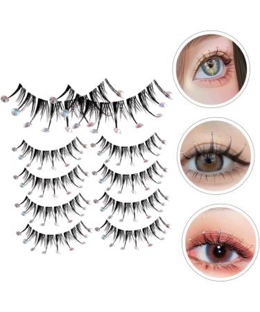 Angoily 5 Pairs Diamond Eyelashes False Eyelash Women Fake Lash Decor Christmas Lashes Asian Decor Girls Lashes Colored Lash Clusters Fake Eyelashes Fluffy Miss Fiber Transparent Line - Buy Online on GoSupps.com