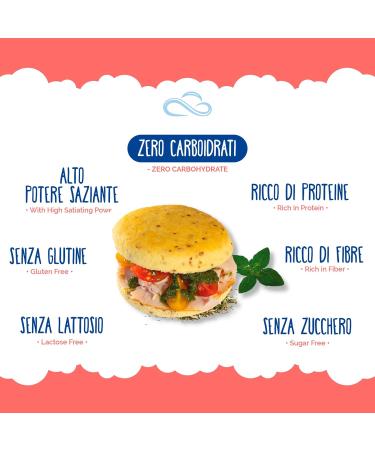 Nuvola Zero SRL Nuvola Zero cloud bread with pizza flavor bread without carbohydrates without sugar lactosefree rich in fiber and proteins glutenfree package of 47 grams Made in Italy - Buy Online on GoSupps.com