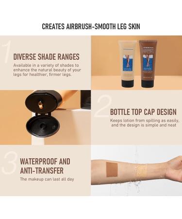 118ml Airbrush Legs Leg Makeup Lotion Body Makeup Foundation Waterproof Long Lasting Full Coverage Lightweight Leg Body Cosmetic for Wedding (3#) - Buy Online on GoSupps.com