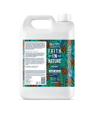 Faith In Nature Natural Coconut Hand Wash Hydrating Vegan and Cruelty Free No SLS or Parabens 5 L Refill Pack Coconut 5 l (Pack of 1) - Buy Online on GoSupps.com