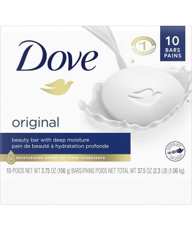 Dove Beauty Bar more moisturizing than bar soap Original for clean and soft skin 106 g 10 count 106 g (Pack of 10) Beauty Bar - Buy Online on GoSupps.com