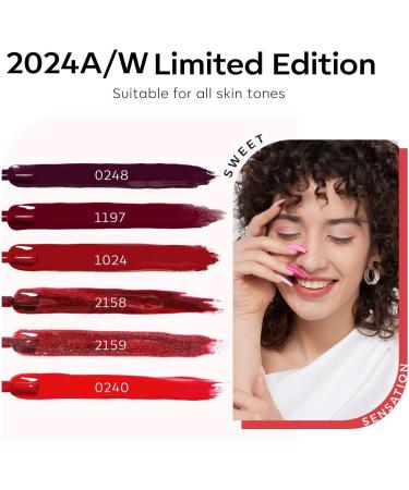 Modelones Red Gel Nail Polish 6 Colors Ruby Sparks Collection Popular Glitter Gel Polish Cat Eye Burgundy Red Sparkle Bloody Red Nail Polish Kit Art DIY Home Salon Gifts for Women - Buy Online on GoSupps.com