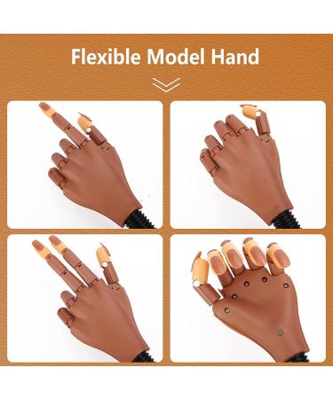 Acrylic Nail Manicure Practice Hand - Flexible & Movable with 300PCS Nail Tips - Buy Online on GoSupps.com