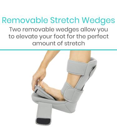 Vive Plantar Fasciitis Night Splint - Heel Pain Relief Brace - Grey, M (1 Pack) - Buy Online on GoSupps.com