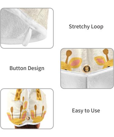 Giraffe Painting Hair Towel 2 Pack - Super Absorbent Quick Dry Hair Turbans for Women & Girls | Perfect Hair Drying Solution - Buy Online on GoSupps.com