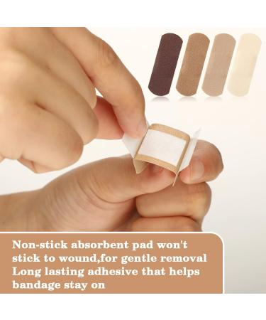 200 Count Skin Tone Flexible Fabric Adhesive Bandages for Wound Care - Multicolor First Aid Bandages for Cuts, Scrapes, and Scratches - Buy Online on GoSupps.com