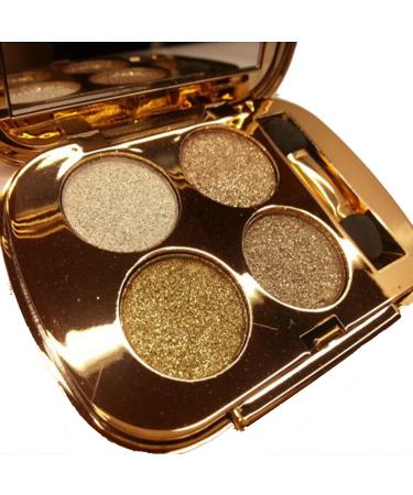 Glitter Eyeshadow Palette Makeup Set 4 Colors Shimmer Eyeshadow Palette Gold Eyeshadow Highly Pigmented Long Lasting Waterproof Sweatproof Professional Nude Eyeshadow Palette Make Up Palettes for Women Warm Natural Neutral Smokey Eye Eyeshadow Palette (2#