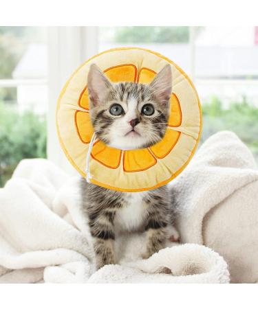 Soft Cat Recovery Collar Comfy Head Wound Healing Protective Collar for Cat Recovery After Surgery Adjustable Cute Neck Cone for Cats Kitten and Puppies(Orange S) - Buy Online on GoSupps.com