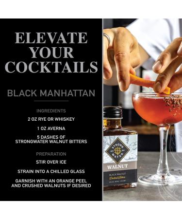 Strongwater Black Walnut Bitters - Rich Nutty Flavor for Cocktails (40 Servings) - Buy Online on GoSupps.com