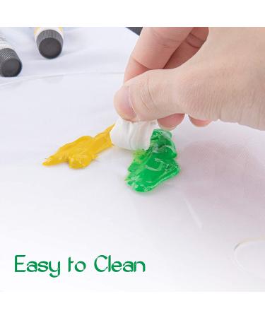 2PCS Clear Acrylic Paint Palette Set - 12 x 8 inches Oval Tray for Oil, Watercolor, Crafts - Easy Clean Non-Stick Artist Pallet with Thumb Hole - Buy Online on GoSupps.com