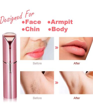 Portable Electric Facial Hair Remover for Women - Painless Mini Razor Shaver for Chin, Lips, Armpits, and Body - USB Rechargeable Bikini Epilator in Pink - Buy Online on GoSupps.com
