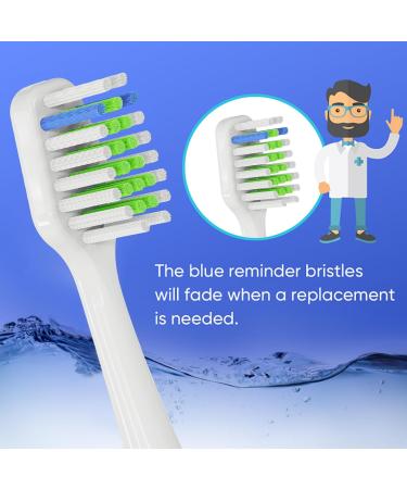 Replacement Toothbrush Heads for Aquasonic Duo Electric Toothbrush - 4 White & 4 Black | International Shipping Available - Buy Online on GoSupps.com
