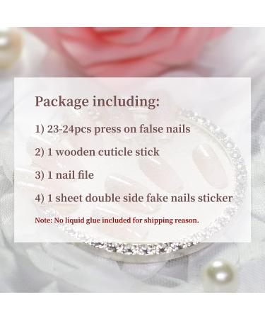 Ombre Pink Nude White French False Nails - Medium Squoval Gradient Press on Nails - Buy Online on GoSupps.com