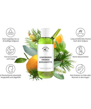 Bergbad Sauna Infusion 250ml - Soothing Lemongrass Orange & Bergamot Natural Oils | Refreshing Aromatherapy for Your Sauna - Buy Online on GoSupps.com