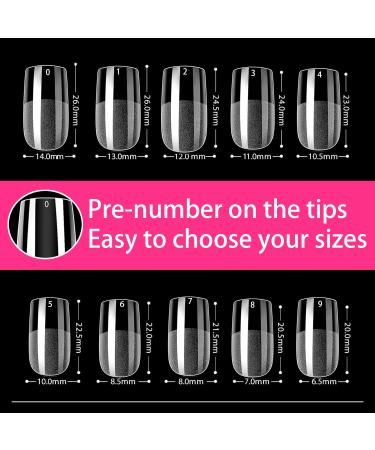 Soft Gel Nail Tips Square - 550 Pcs Clear Full Cover Tips for Salon & DIY Nail Art - Buy Online on GoSupps.com