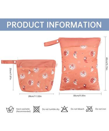 Seaur Waterproof Diaper Bag & Wet Bags - 2 Pack (20x28cm & 30x40cm) for Daycare Swimming Fitness | Durable Zippered Design - Buy Online on GoSupps.com