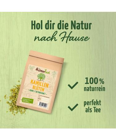 Chamomile Flowers Dried Loose 1000g - 100% Natural Whole Flower Tea | Mild & Slightly Bitter Taste | Achterhof Premium Quality 1 kg Pack - Buy Online on GoSupps.com