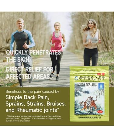 Two Tigers Pain Relief Patches 50 Plasters (10 Plasters 5 Pouch) - Soothing Discomfort in the Back Neck Shoulder Knee and Muscle - Buy Online on GoSupps.com