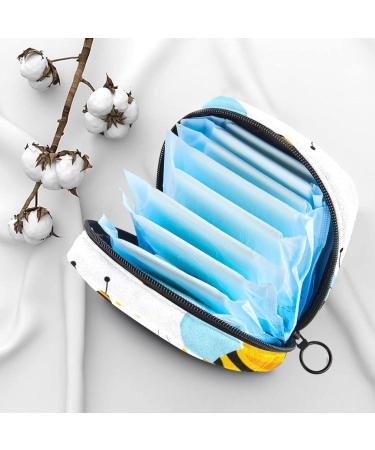 Buy Cute Flying Bees Menstruation Pad Bag with Zipper - Stylish Women's Napkin & Tampon Storage Bag for Girls - Buy Online on GoSupps.com