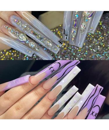 TOEDO 3XL Extra Long Square Nail Tips - 120PCS Full Cover Coffin Fake Nails Kit - Acrylic Press On Nails for Extension - 12 Sizes with Storage Box - Clear Square-Cut Design - Buy Online on GoSupps.com