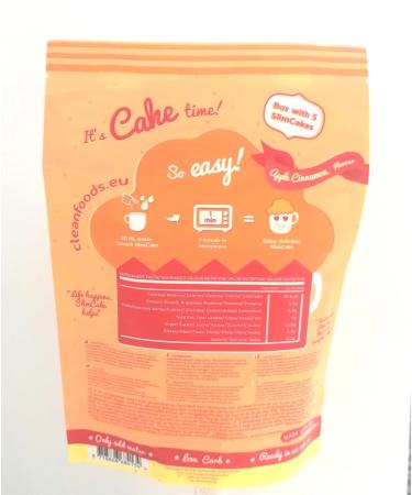 CleanFoods SlimCake Mug cake 70 calories l saveur pomme-cannelle l 5 mug cakes I Konjac Glucomannan I sans gluten I sans sucre I pr par en 60 secondes l mugcake - Buy Online on GoSupps.com