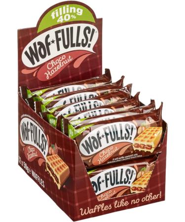 WafFULLS! Choco Hazelnut Waffles (12x 50g) - Soft Waffle Sandwich Breakfast Snacks Ready to Eat Snack for Kids Adults Hazelnut Chocolate Bars Individually Wrapped Waffles Snacks Bulk Christmas Gifts - Buy Online on GoSupps.com