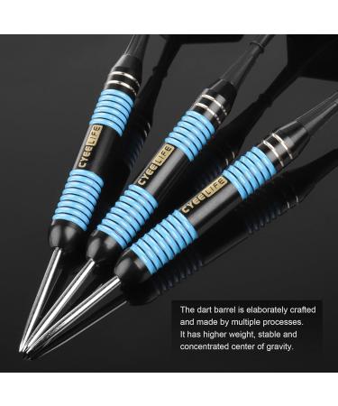 CyeeLife Steel Tip Darts 24g Set with Carry Case and Sharpener - Professional Brass Darts with Integrated Flights, Black - Buy Online on GoSupps.com