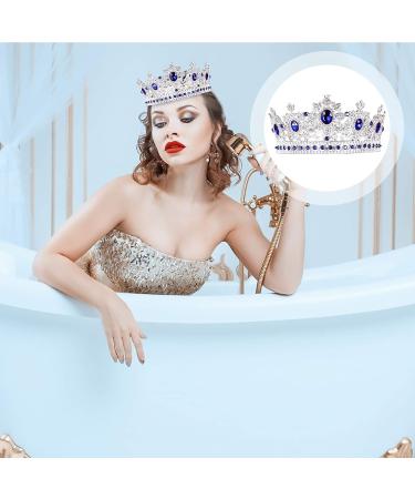 Beaupretty Baroque Bride Crown - Blue Silver Rhinestone Queen Tiara for Wedding - Buy Online on GoSupps.com
