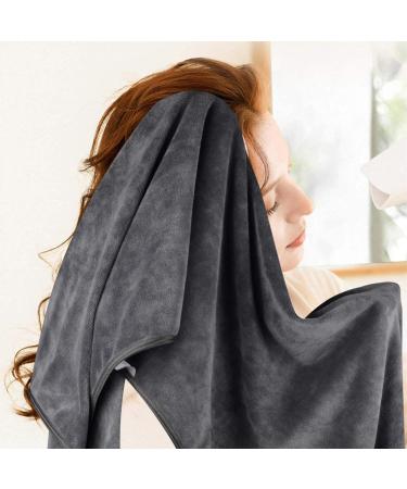 Kinhwa Microfiber XXL Hair Towel - Quick-Drying Super Absorbent & Soft for Long Hair | 61cm x 112cm - Gray - Buy Online on GoSupps.com